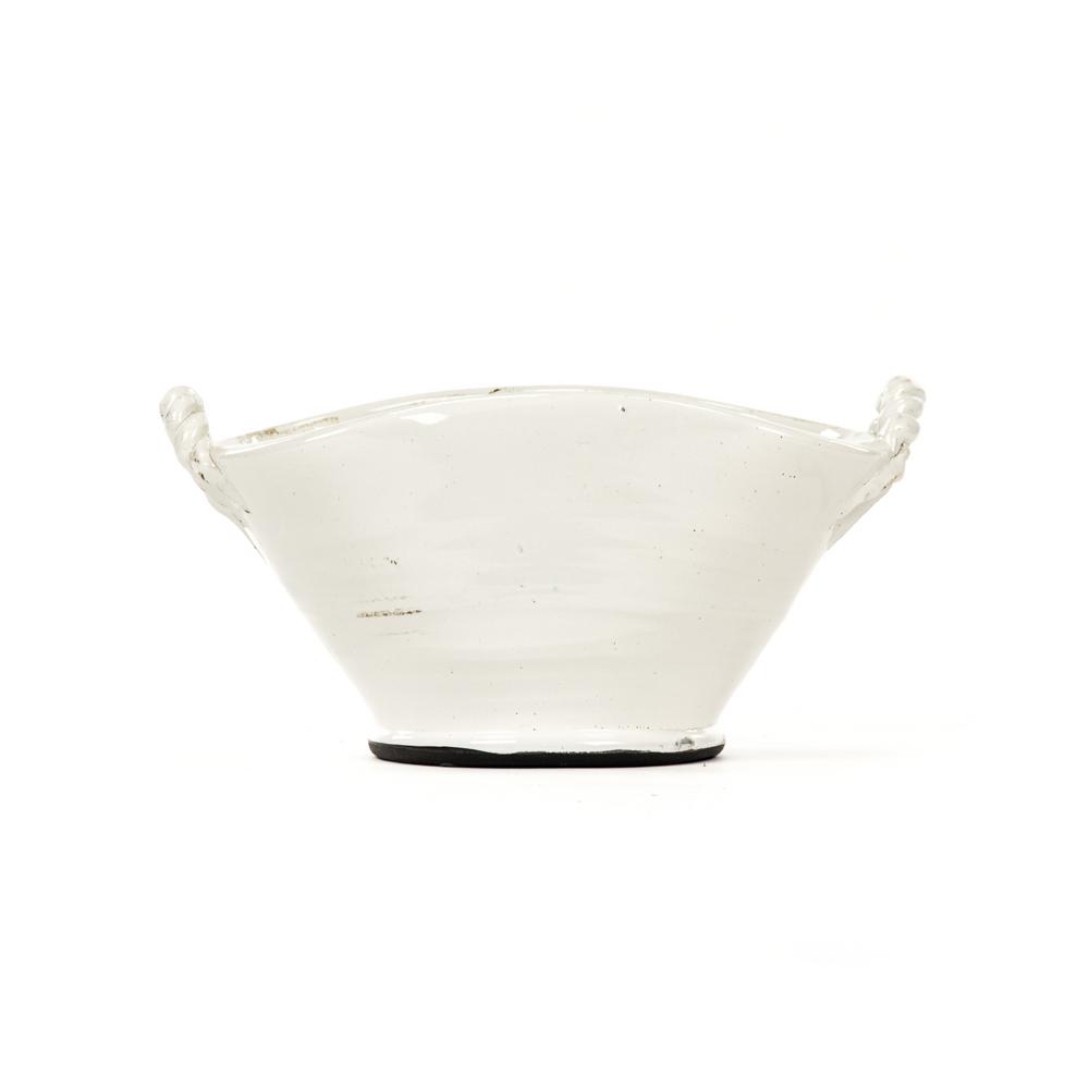 Zentique Decorative Ceramic Distressed White Bowl 7185 White The