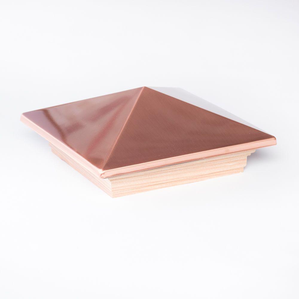 6 in. x 6 in. Redwood and Copper Pyramid Post Cap (6Pack)88112 The