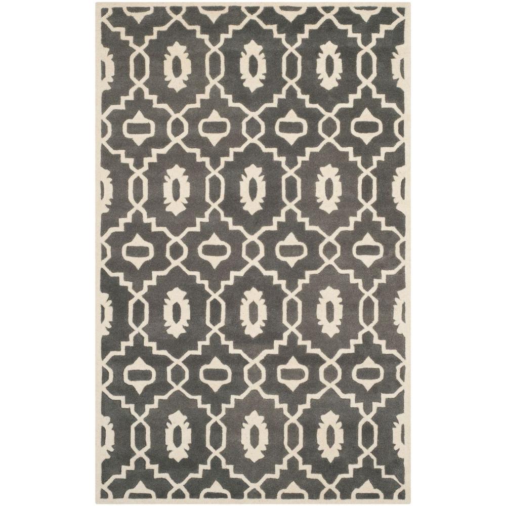 Safavieh Chatham Dark Grey/Ivory 6 ft. x 9 ft. Area Rug-CHT745D-6 - The ...