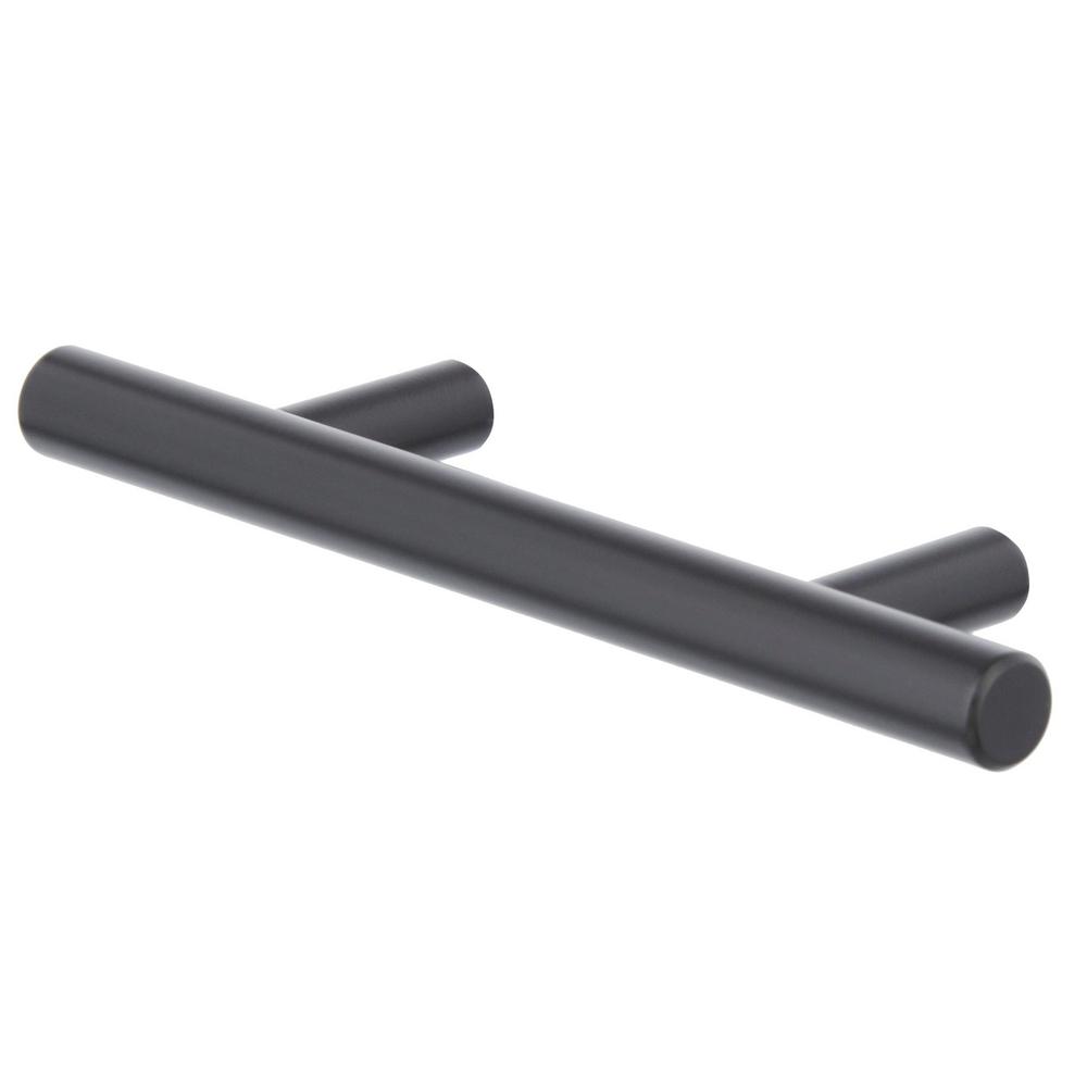 Everbilt 3 in. (76 mm) Matte Black Stainless Bar Classic Pull