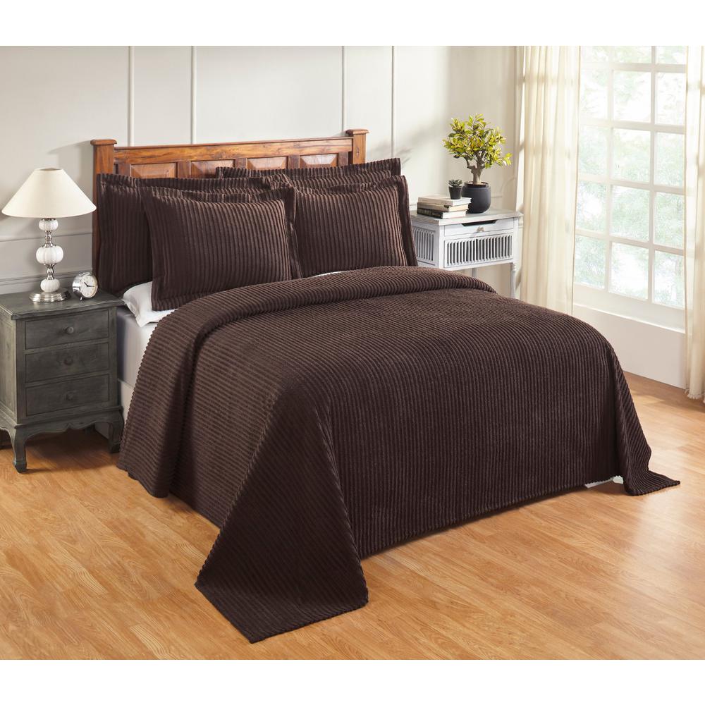 Better Trends Aspen 120 in. x 110 in. Chocolate King Bedspread-SS-BSASPKICH - The Home Depot