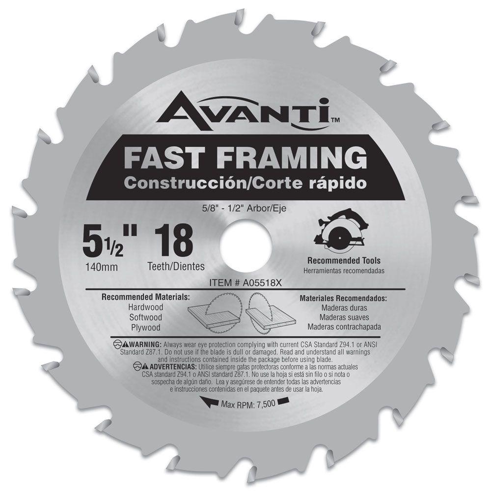 Avanti Pro 6-1/2 in. x 18-Tooth Fast Framing Saw Blade-P0618R ...