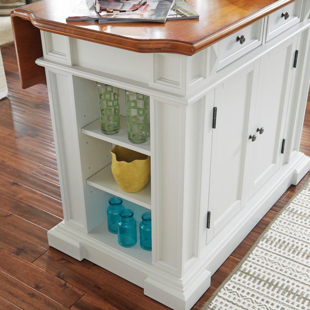 Homestyles Americana White Kitchen Island With Seating 5002 948
