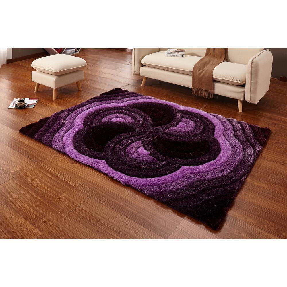 Casa Regina Shaggy Collection 3D Design Abstract Floral Spiral Swirl