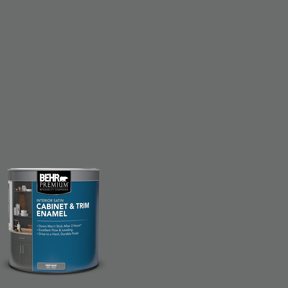 BEHR PREMIUM 1 qt. 770F5 Dark Ash Satin Enamel Interior BEHR PREMIUM 1 qt. 770F5 Dark Ash Satin Enamel Interior