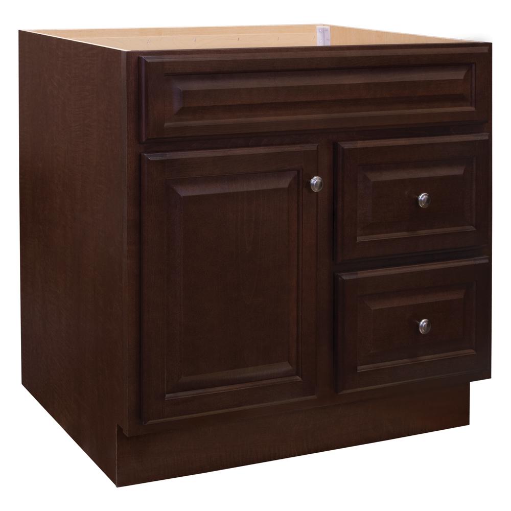 Glacier Bay Hampton 36 In W X 21 D 33 5 H Bathroom Vanity Cabinet Only Cognac