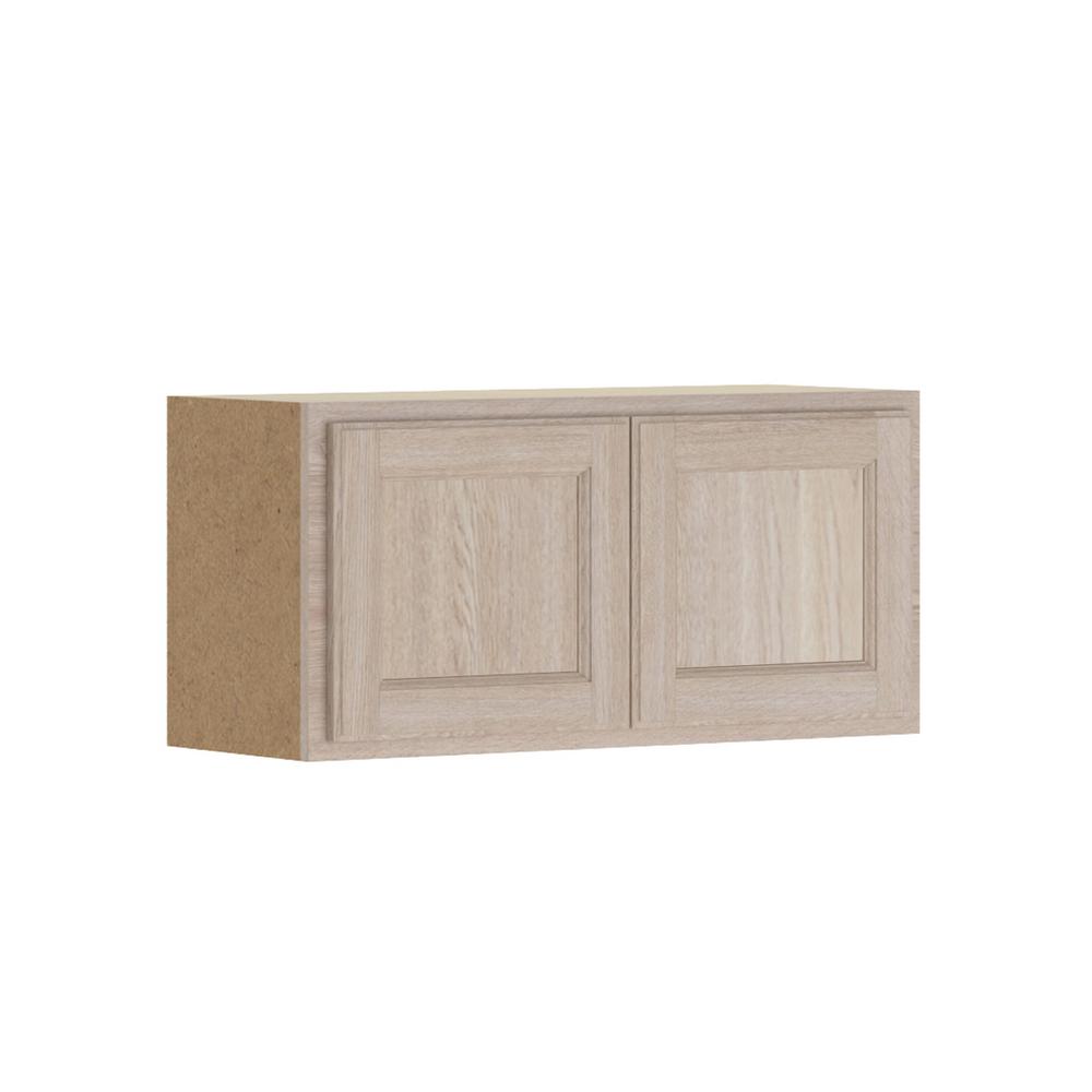 Hampton Bay Stratford Assembled 30x15x12 In Wall Bridge Cabinet Unfinished Oak