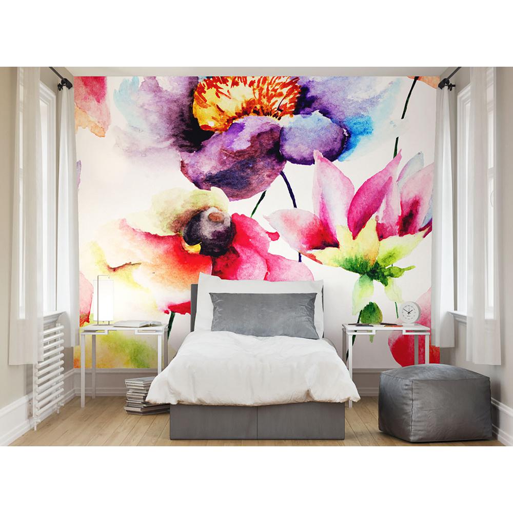 OhPopsi Watercolour Flora Wall Mural-WALS0025 - The Home Depot