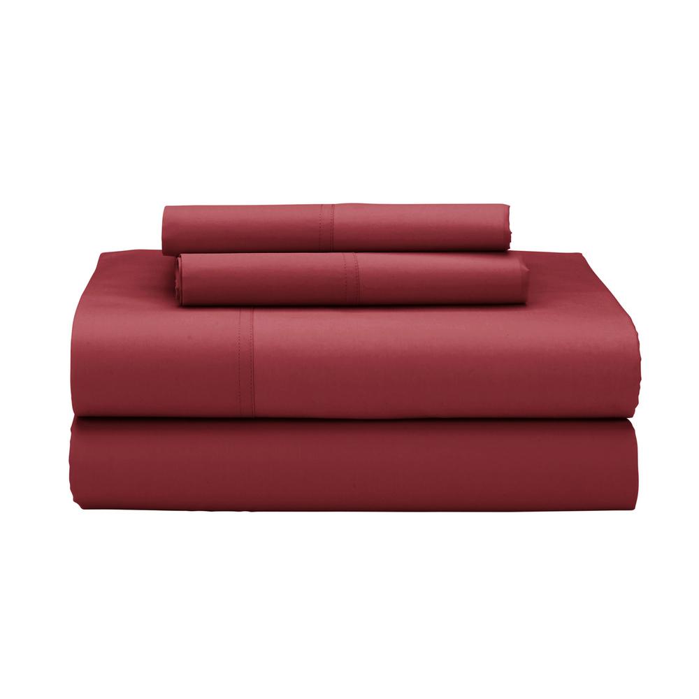 The Company Store 4Piece Red Clay 400 Thread Count Supima Percale