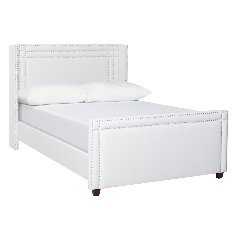 Jennifer Taylor Marcella Antique White King Upholstered Bed 521304879