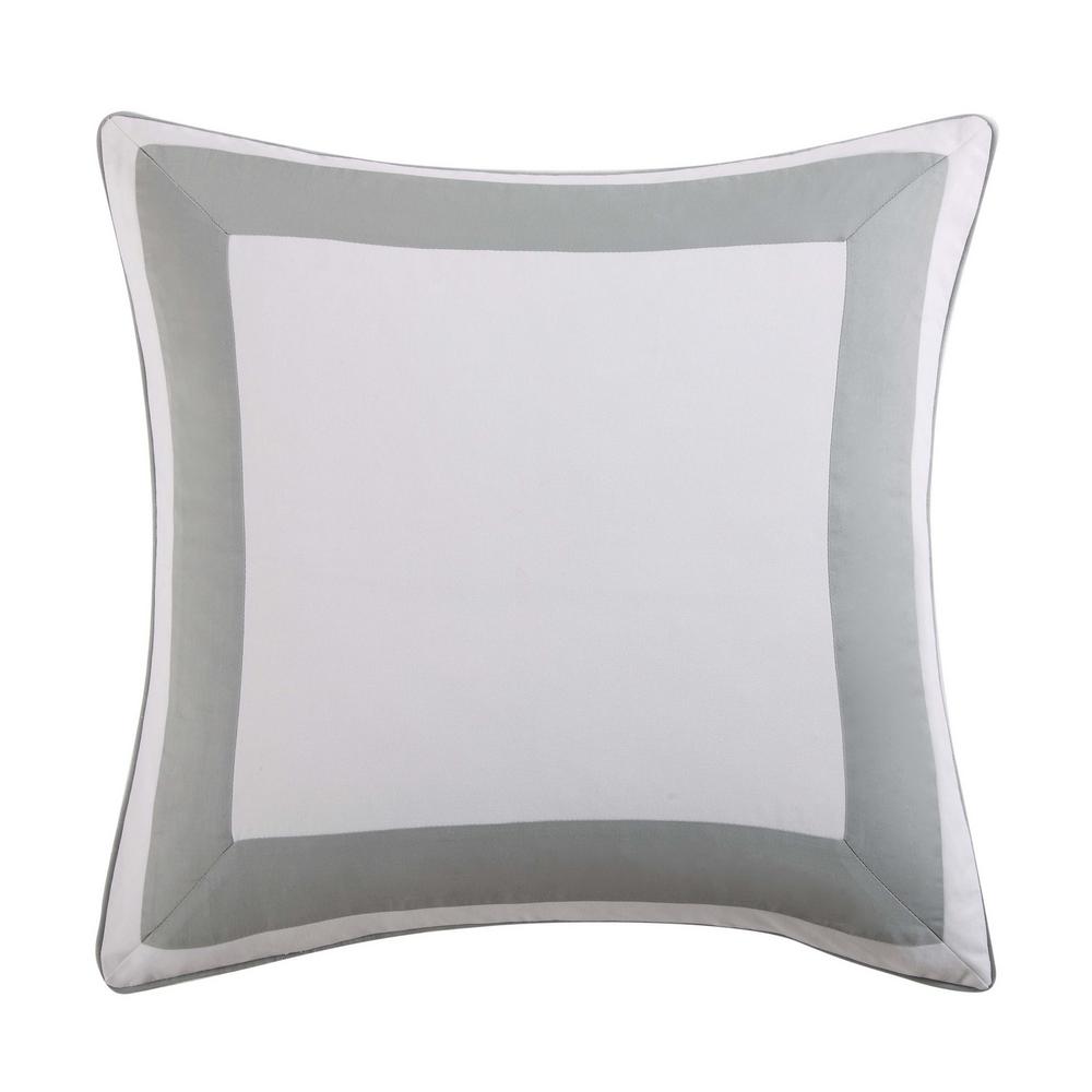 Oceanfront Resort Tropical Plantation Grey And White Euro Pillow