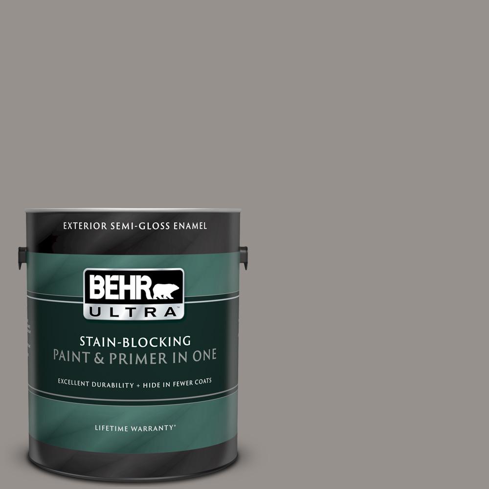 BEHR ULTRA 1 gal. PPU1816 Elephant Skin SemiGloss Enamel Exterior Paint and Primer in One