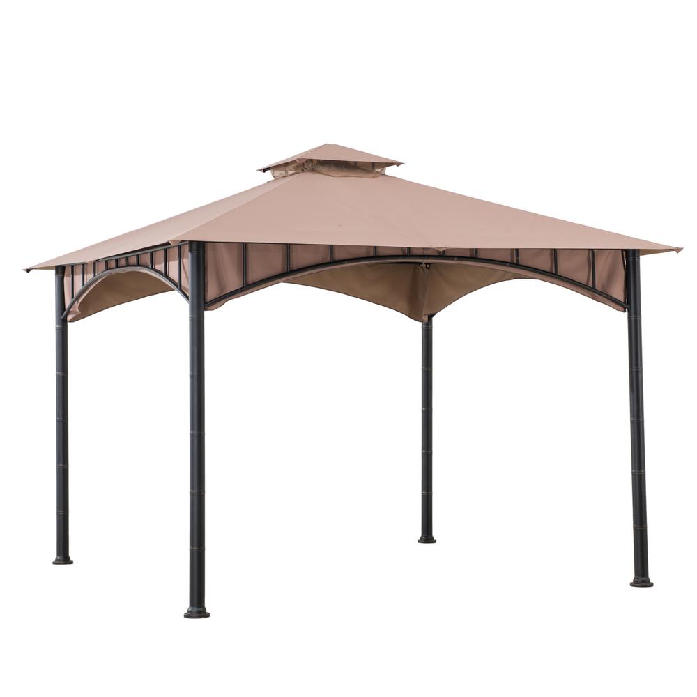 Sunjoy Avalon 10 ft. x 10 ft. Steel Gazebo with 2-tier Hip Roof