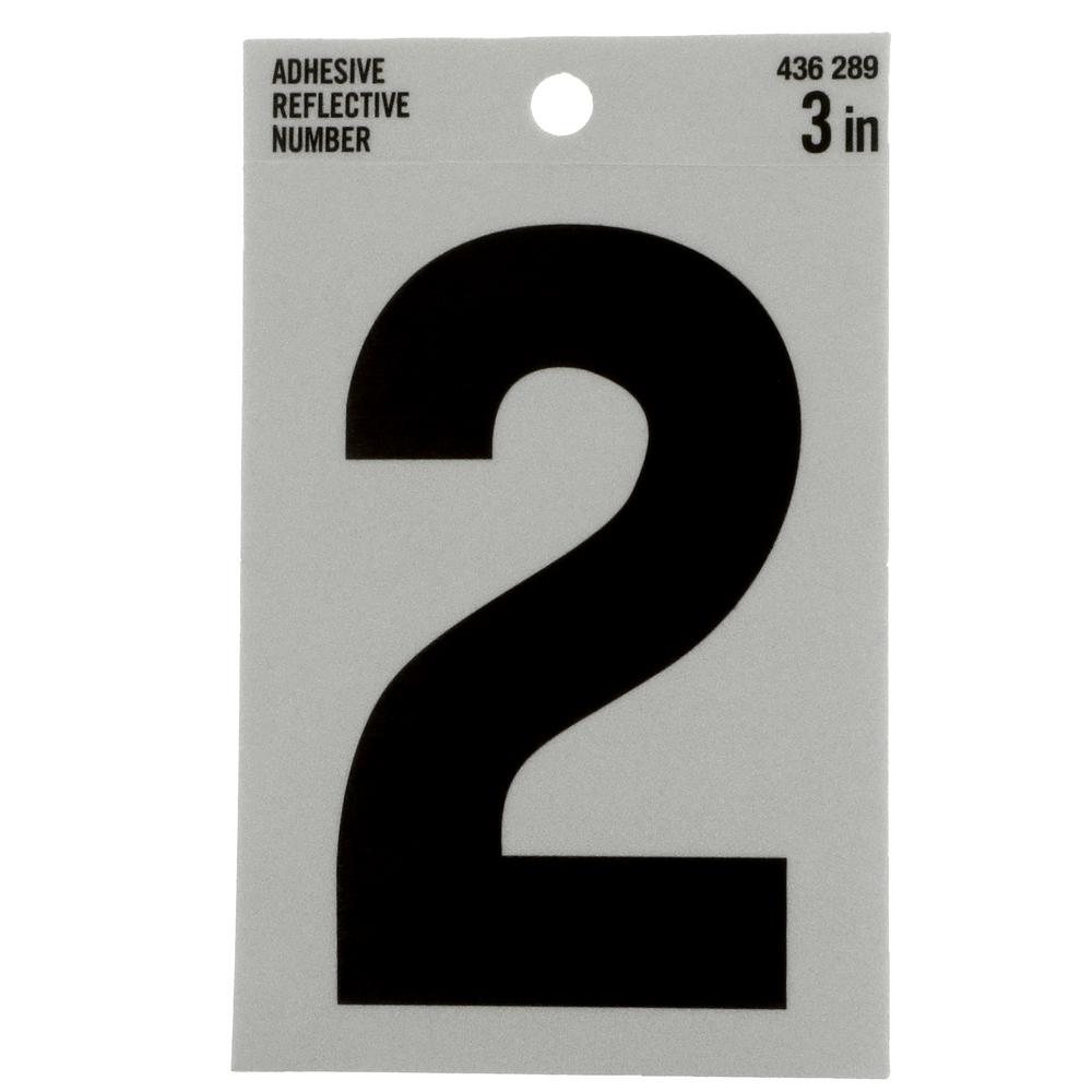 Everbilt 3 In Vinyl Reflective Number 2 34026 The Home Depot