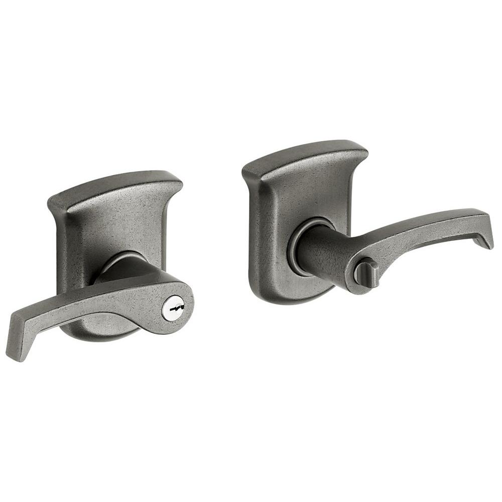 Baldwin Tahoe Distressed Antique Nickel RightHanded Entry Door Lever