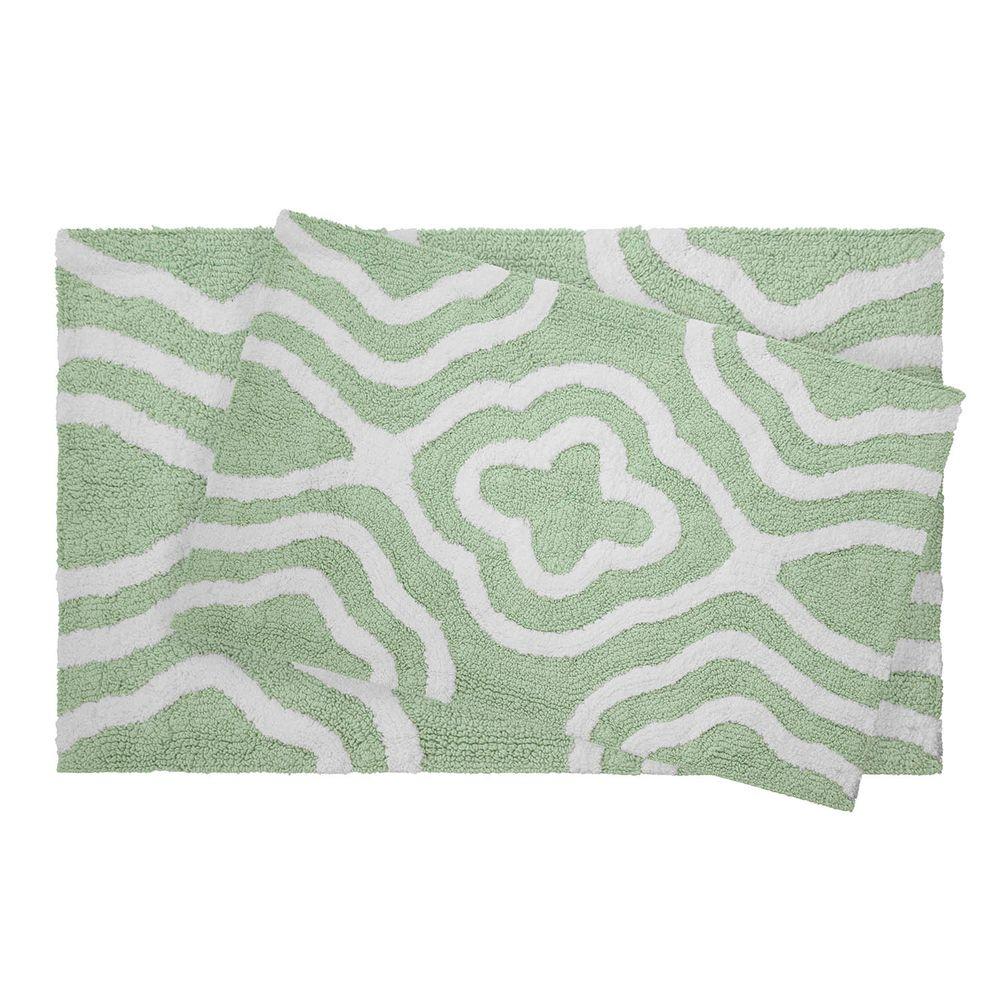 Jean Pierre Reversible Cotton Soft Giri Mint 20 In X 32 2 Piece Bath Mat Set Jean Pierre Reversible Cotton Soft Giri Mint 20 In X 32 2 Piece Bath Mat Set