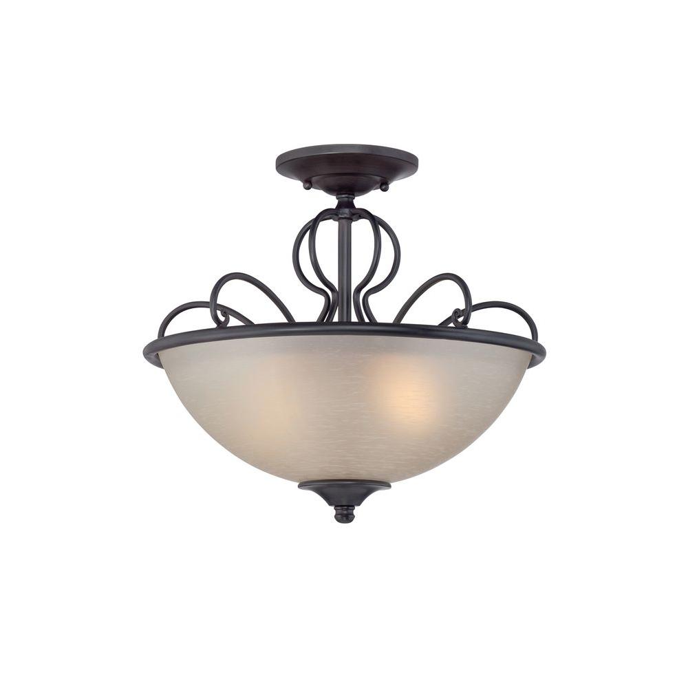 Designers Fountain Tangier 2 Light Natural Iron Semi Flush Mount Light