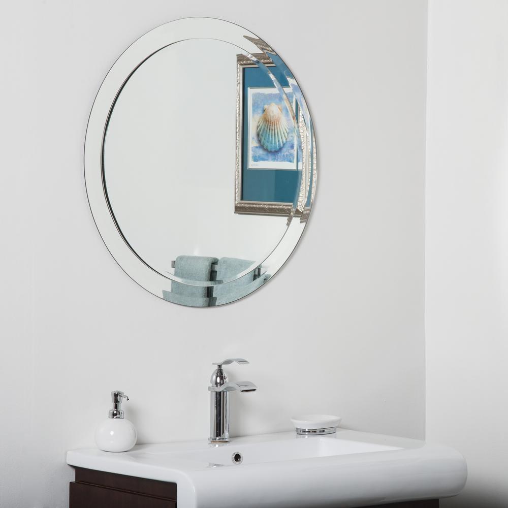 Decor Wonderland 27 5 In Round Chase Modern Bathroom Mirror With