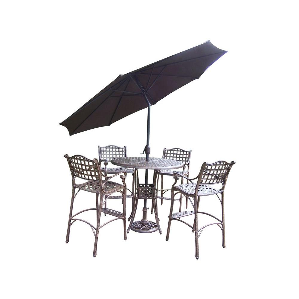 Oakland Living Elite 5 Piece Patio Bar Set With 2 Umbrella Oakland Living Elite 5 Piece Patio Bar Set With 2 Umbrella