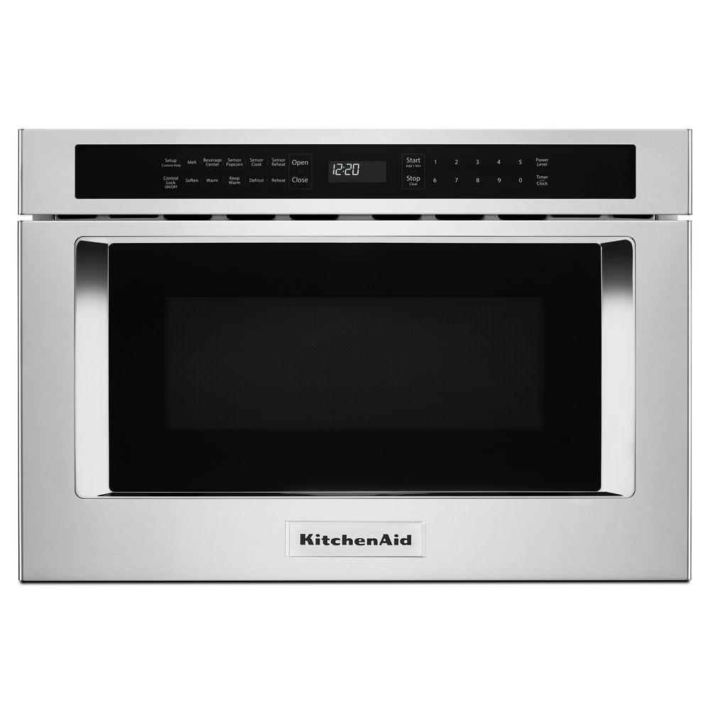Kitchenaid 1 4 Cu Ft Built In Microwave Stainless Steel Under Counter Microwave Drawer In Stainless Steel
