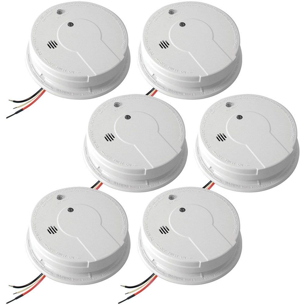 smoke detectors fire safety the home depot Smoke Detector Circuits hardwire smoke detector with 9v battery backup (6 pack)