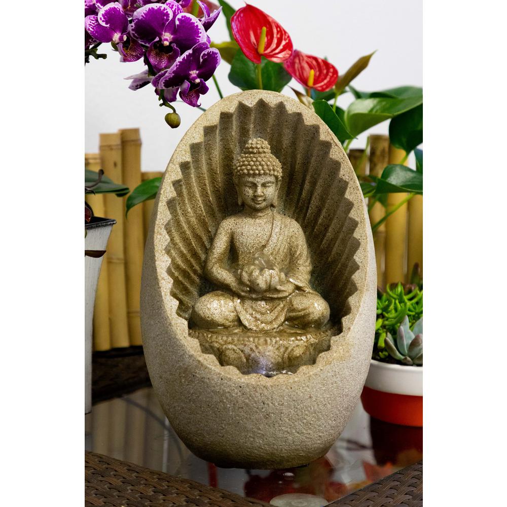 Alpine Buddha Tabletop Fountain With Led Light Win322 The Home Depot Buddha Tabletop Fountain With Led Light