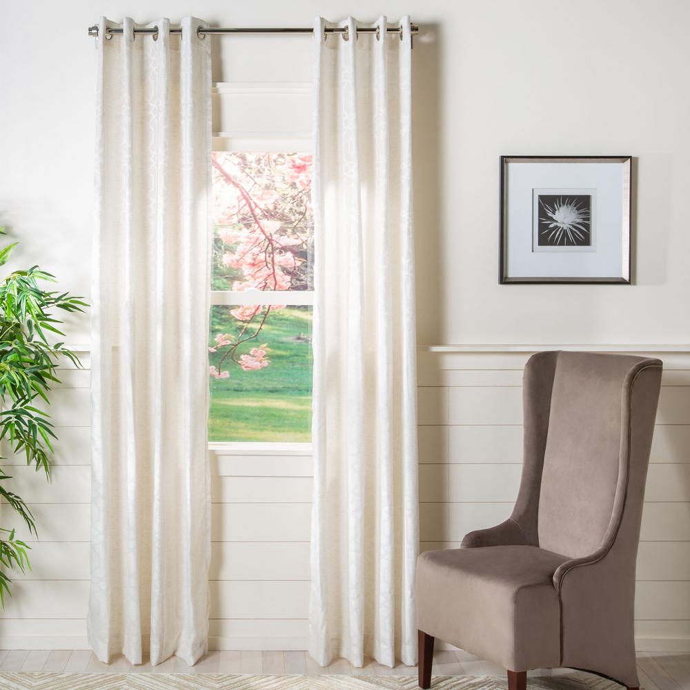 Safavieh Vivi 52 In W X 84 In L Semi Sheer Window Panel In Beige