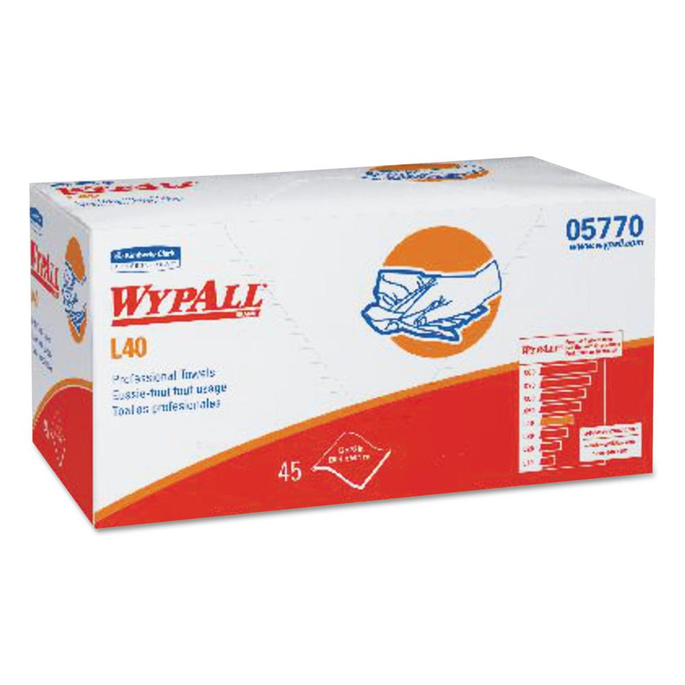 WYPALL 12 in. x 23 in. White Pro Towels L40 Towel Cleaning Wipes (45