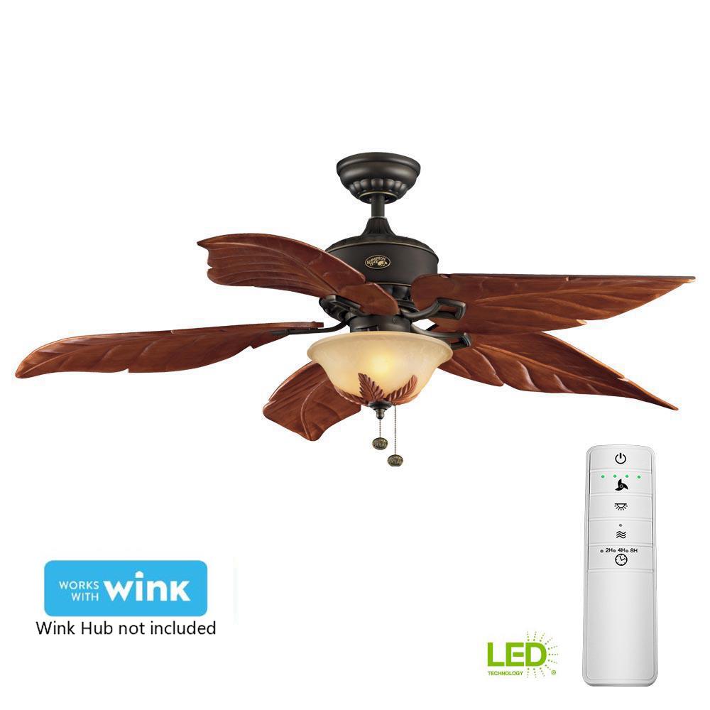 Great Room Coastal Hampton Bay Ceiling Fans With Lights Led Oil Rubbed Bronze Smart Ceiling Fan With Light Kit