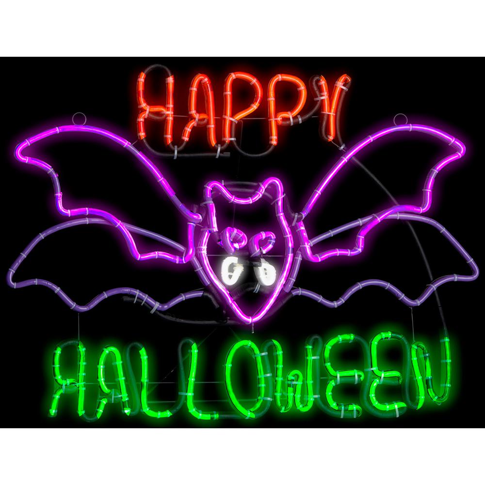 UPC 086786735787 product image for Gemmy 1.5 ft. H x 2 ft. L Light Glo Flashing Flying Bat w/Happy Halloween | upcitemdb.com