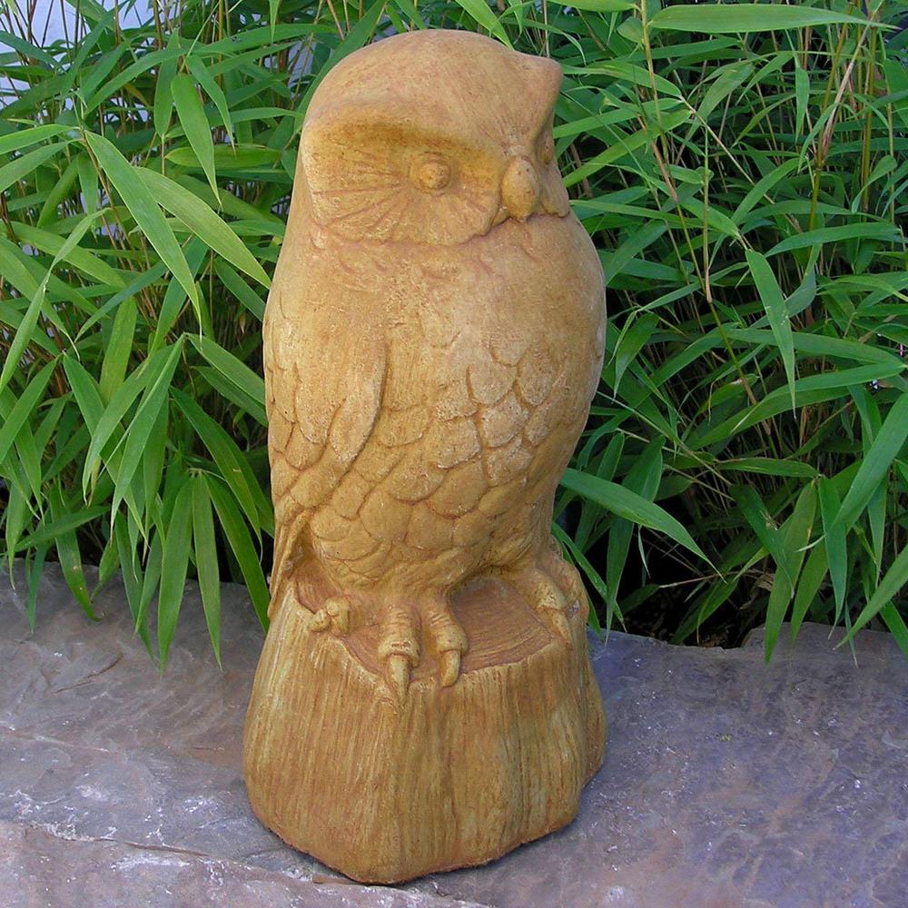 Unbranded Cast Stone Owl Garden Statue Weathered Bronze Gnowl Wb The Home Depot