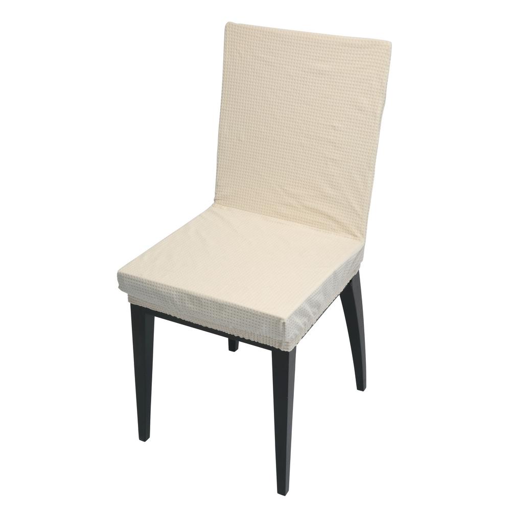Home Details 41 73 In X 15 75 Pixel Ivory Stretch Dining Chair Slip Cover 1693 The Depot Dining Chair Slip Cover 1693 Ivory