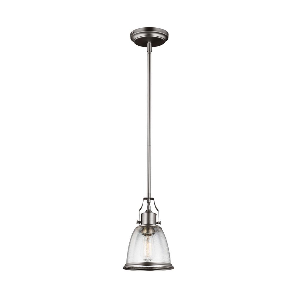 Feiss Hobson 1 Light Satin Nickel Mini Pendant P1354sn The Home Depot