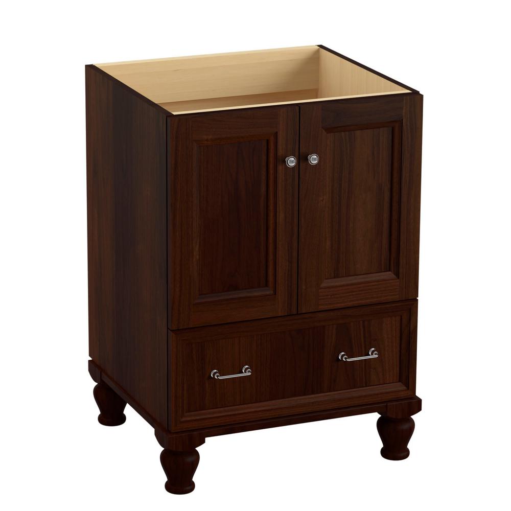 KOHLER Damask 24 in. Vanity in Ramie Walnut with Chrome