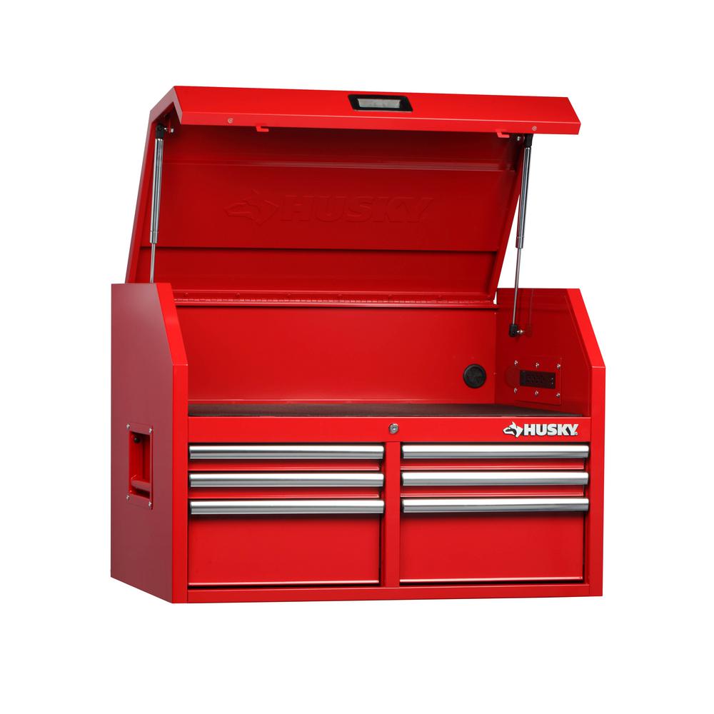 Husky 36 in. W 24.2 in. D 6Drawer Top Tool Chest in RedH36CH6RXD