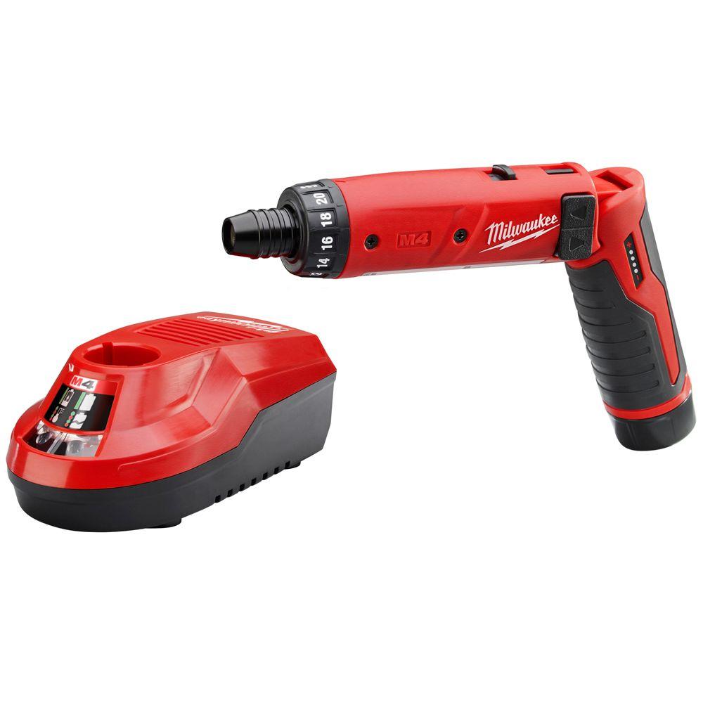 Milwaukee M4 4Volt LithiumIon Cordless 1/4 in. Hex Screwdriver 1