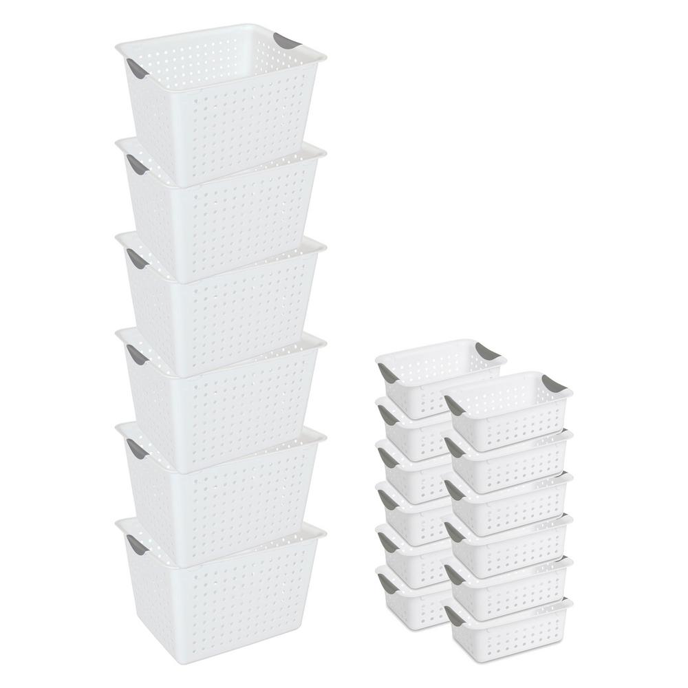 Sterilite Deep Ultra Storage Bin Organizer Basket 6 Pack And