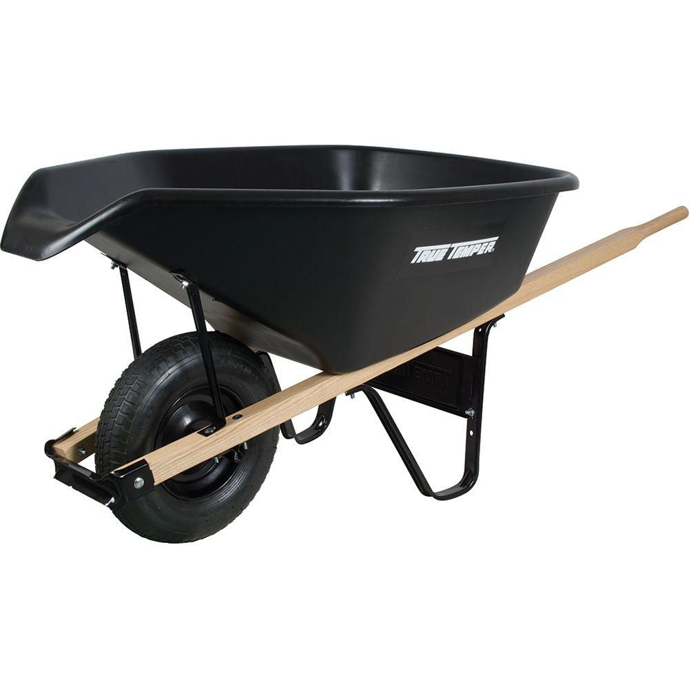 True Temper 6 cu. ft. EZ Pour Poly Wheelbarrow by True Temper