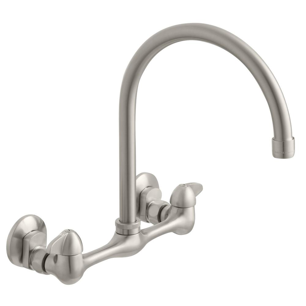 Glacier Bay Builders 2 Handle Wall Mount High Arc Standard Kitchen