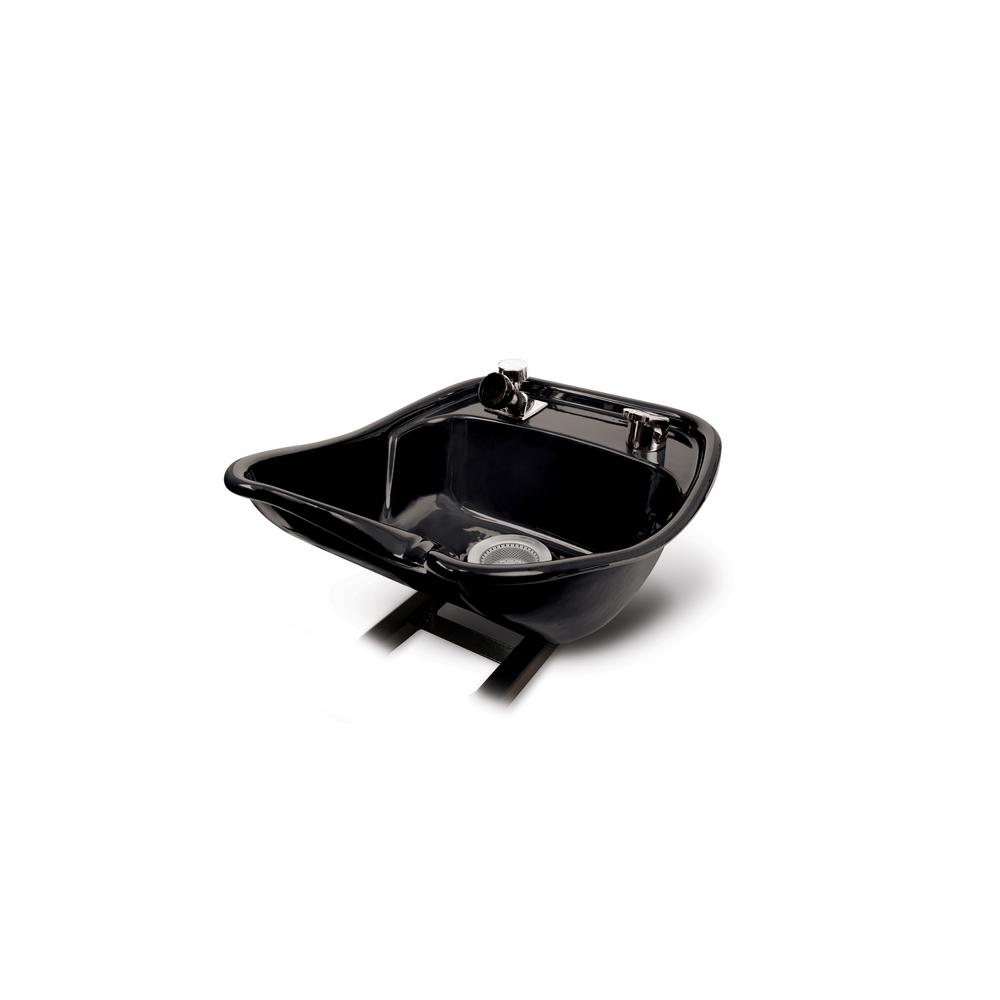 Belvedere Pivoting 18 In W X 10 In D Enamel Shampoo Sink With 522 Fixture Spray Strainer And Bracket In Black