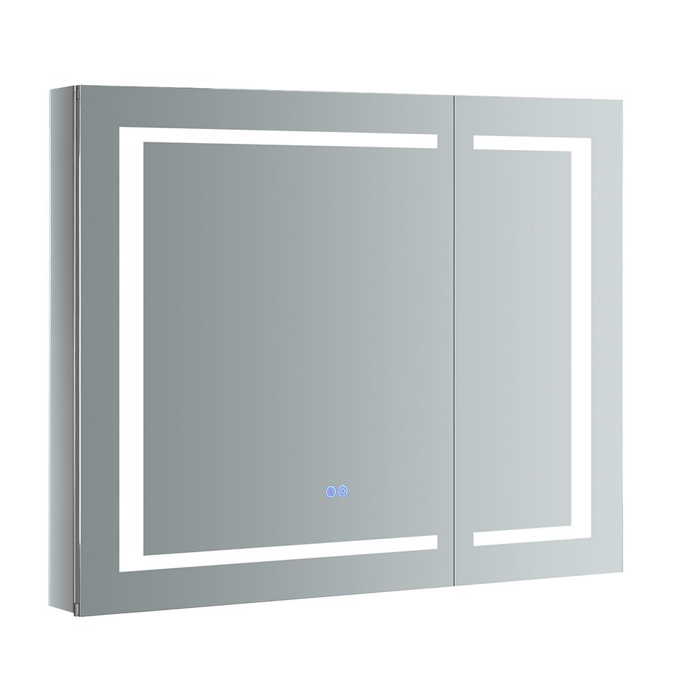 Fresca Spazio 36 In W X 30 In H Recessed Or Surface Mount Medicine Cabinet With Led Lighting And Mirror Defogger Fmc023630 The Home Depot