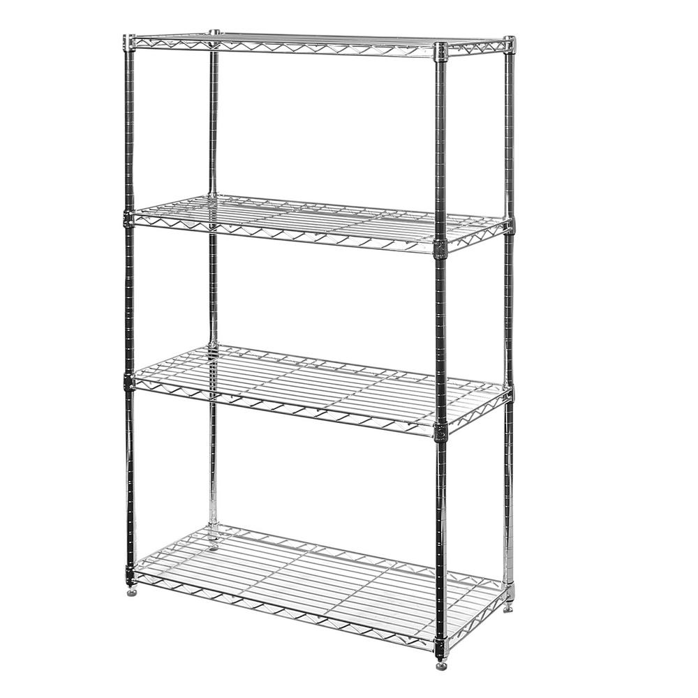 Seville Classics 4 Tiers Shelves Units Shelving New Seville Classics 36 In W X 14 D 54 H Steel 4 Tier Wire Shelving
