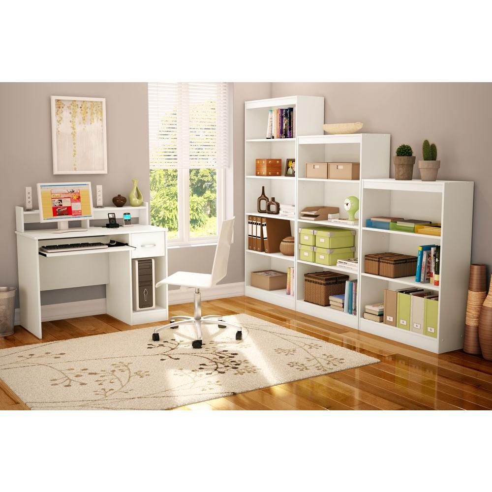 South Shore 41 In Pure White Rectangular 1 Drawer Computer Desk