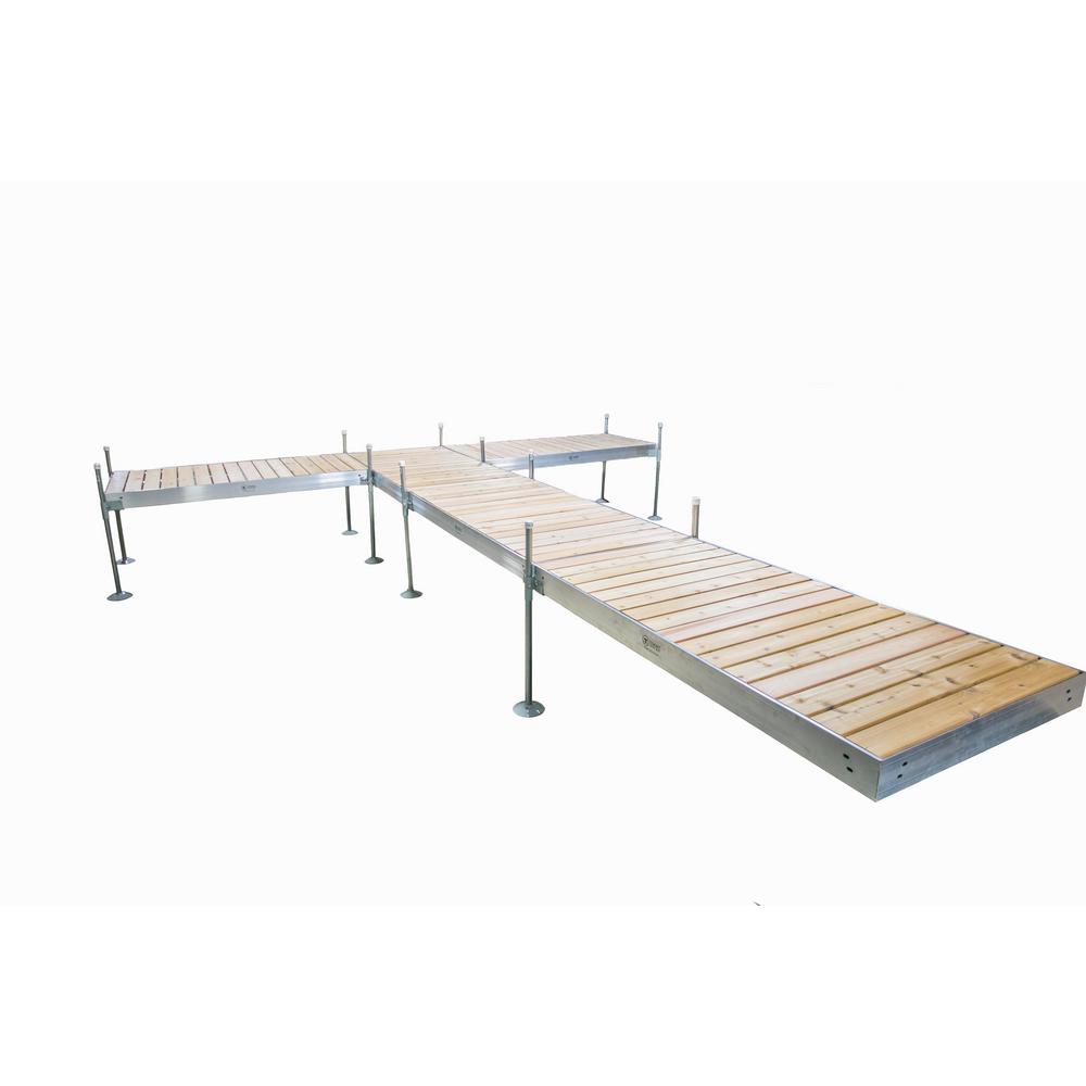 tommy docks 24 ft. l t-style aluminum frame with cedar