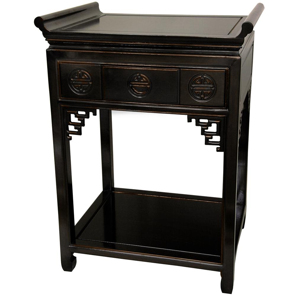 Oriental Furniture Tall Altar Black End Table Stpj100bab32h The Oriental Furniture Tall Altar Black End Table Stpj100bab32h The Home Depot