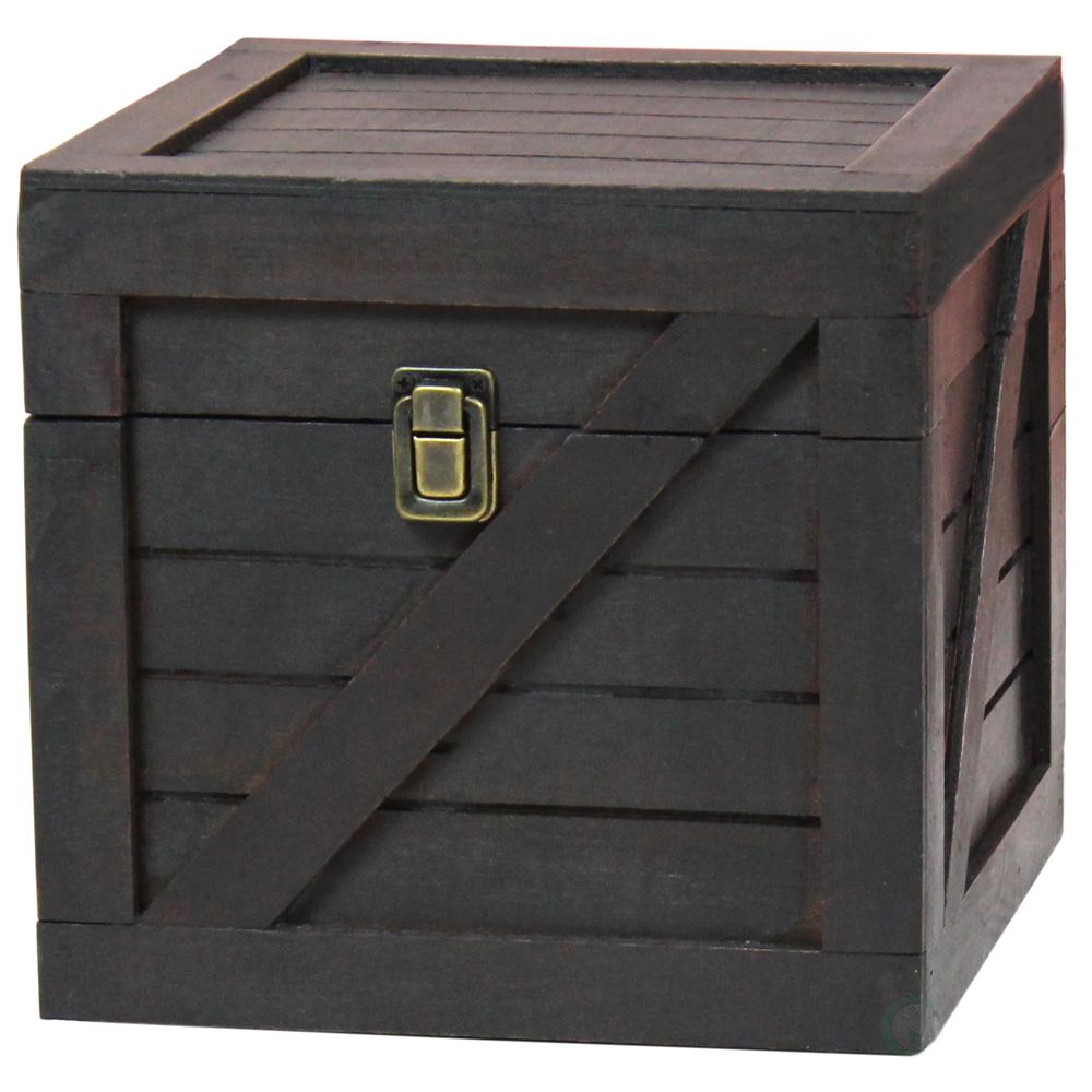 Vintiquewise Wooden Stackable Lidded Crate Qi003251 B The Home Depot Vintiquewise Wooden Stackable Lidded Crate