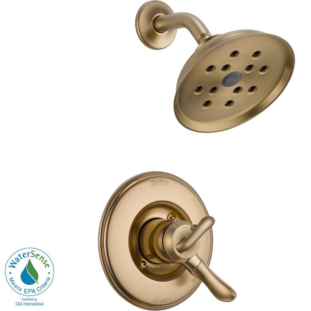 Delta Linden 1 Handle H2okinetic Shower Only Faucet Trim Kit In Champagne Bronze Valve Not 9224