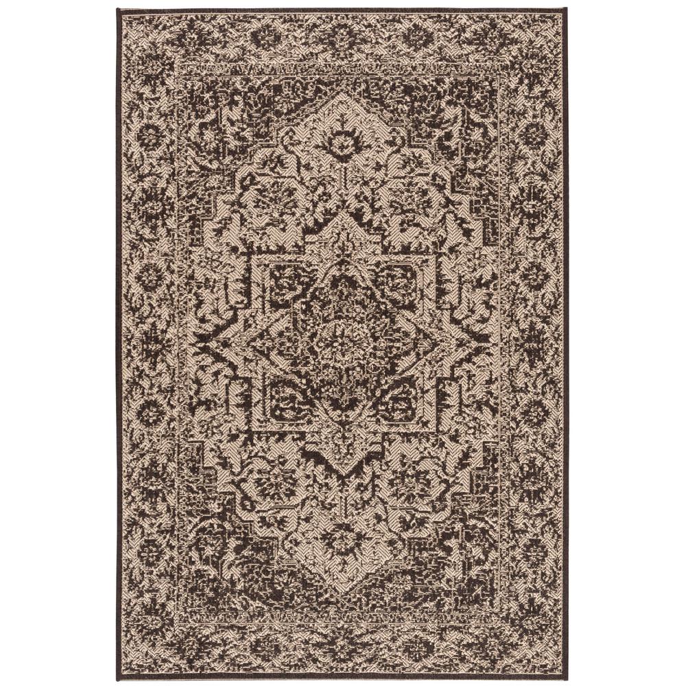 Safavieh Beach House Cream/Brown 3 ft. x 5 ft. Indoor/Outdoor Area Rug