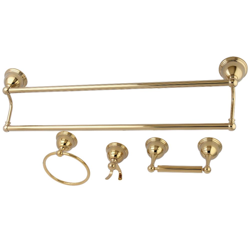 Kingston Brass Traditional 4Piece Bath Hardware Set in Polished Brass