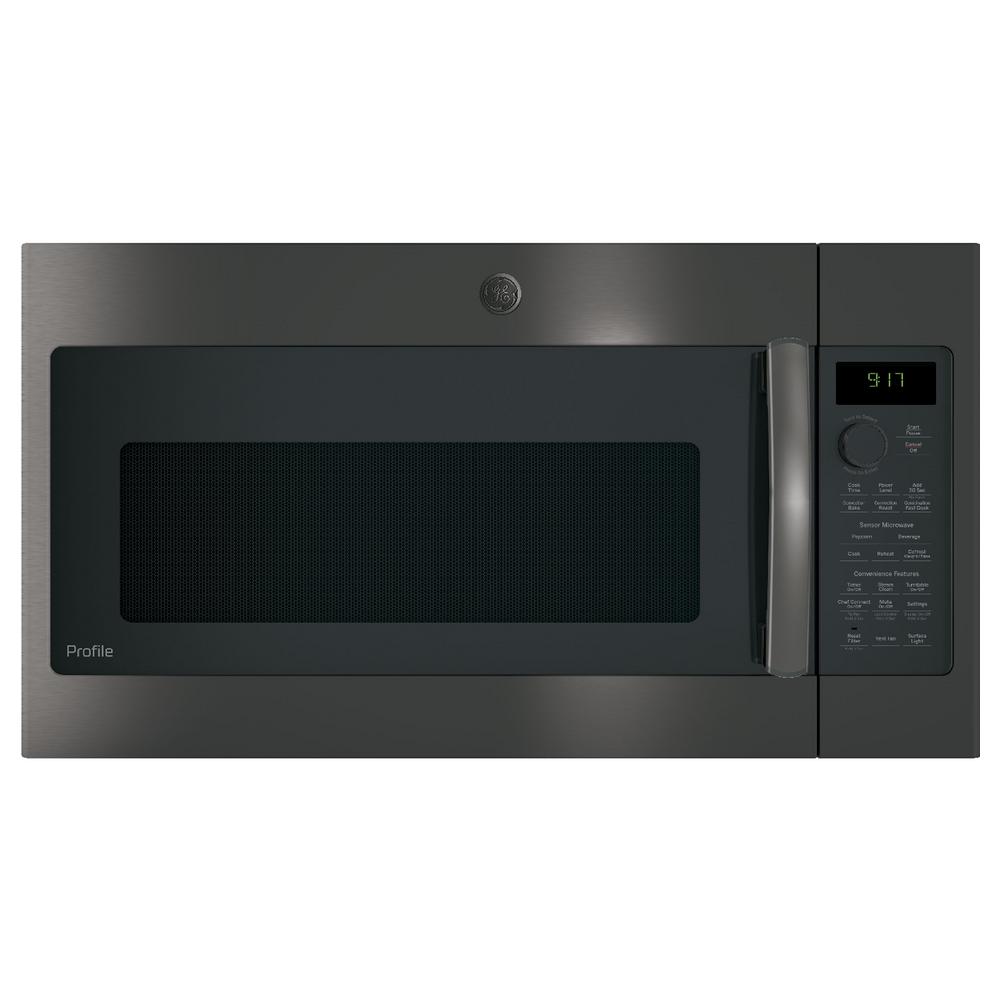 Ge Profile 1 7 Cu Ft Over The Range Convection Microwave In Black Ge Profile 1 7 Cu Ft Over The Range Convection Microwave In Black Stainless Steel